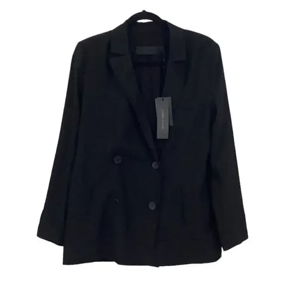 Jenni Kayne Jones Blazer In Black Size 4 Double Breasted Jacket - Picture 2 of 14